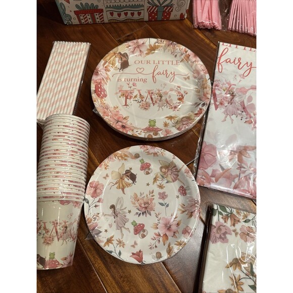 Party Supplies 2nd Birthday Kids Toddler Cups Plates Napkins Tablecloth Utensils - Picture 5 of 16